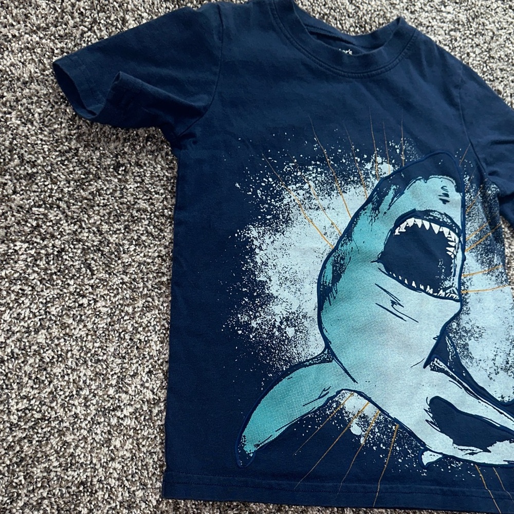 Carter's Navy Shark Splash Tee - Picture 4 of 7